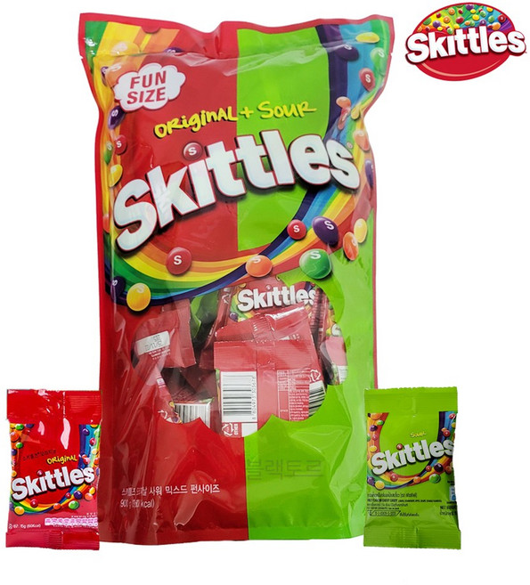 스키틀즈 오리지날 사워 믹스드 펀사이즈, 900g, 1개