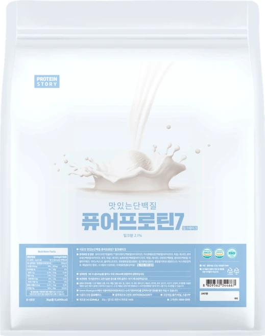 프로틴스토리 맛있는 단백질 퓨어프로틴7 3kg 밀크쉐이크, 1개 - 쿠팡