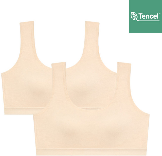 수아팜 주니어 3단계 순수 모달 스포츠 브라 2매 세트_스킨