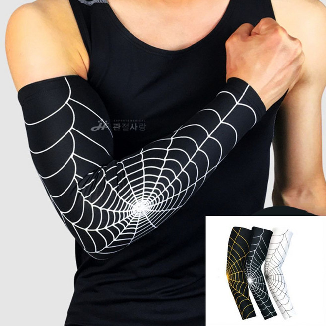 스파이더 암 슬리브 화이트블랙 L 암밴드 팔뚝 통풍