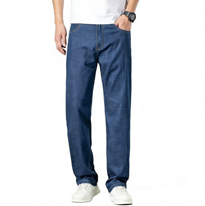 차쿠 남성 여름 중년 50 60대 아빠 편한 청바지 얇은 데님 팬츠