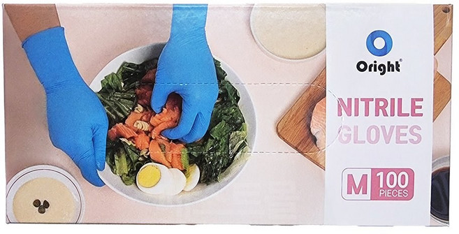 오라이트 니트릴장갑 100매, 1개, 중(M), 블루