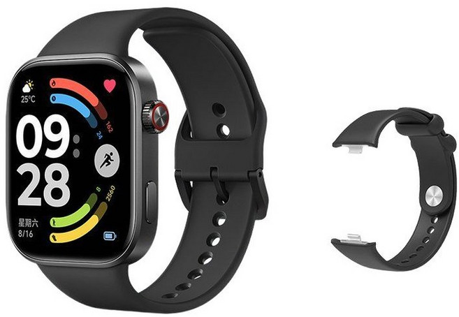 Redmi Watch 6 Xiaomi 샤오미 레드미 스마트워치 (영문 중문ver), 블랙+블랙 스트랩