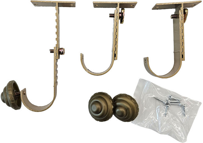 커블 커튼봉 조절브라켓, 1개, 알루미늄 브론즈 35mm