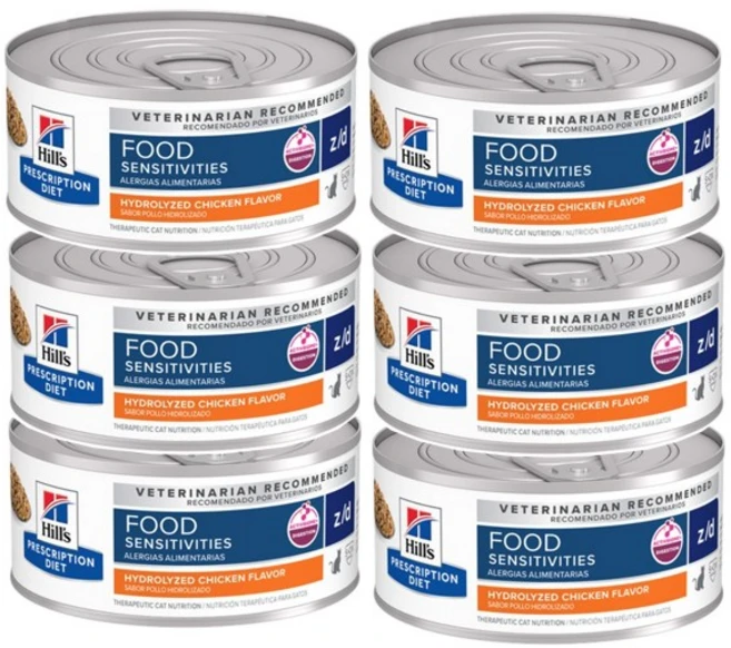 )당일발송( 힐스 캣 zd z/d 캔 156g x 6개 고양이 알러지 food sensitivities original flavor 6캔 - 쿠팡