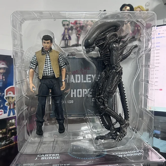 쿠쿠스토어 NECA Alien Vs Predator 액션 피규어 그리드 Xenomorph 반투명 모델 완구 2pcs 데스크탑 컬렉션, 02 Nan-Vs-Alien-Nobox