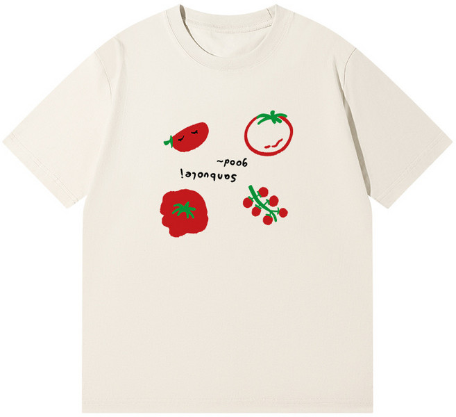 【趣味印花】T恤女 短袖T恤 情侶T恤 潮牌T恤 日系T恤 寬鬆T恤 圓領純棉 230g重磅 夏季休閒穿搭 小眾設計