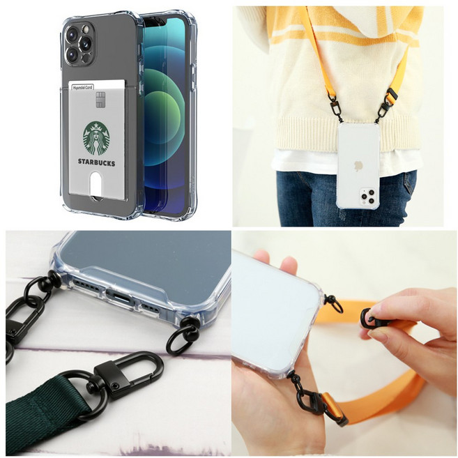 갤럭시A12 (A125) 케이스 슈핏 방탄 가드 카드 스트랩 (9종컬러) 탈부착 회전고리 길이조절