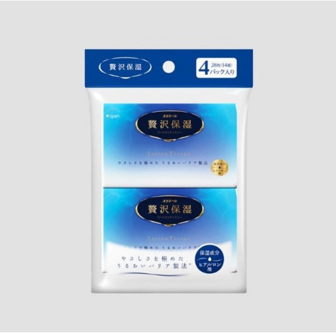 에리에르 프리미엄 로션 미용티슈 포켓형 14매, 1개, 4개입