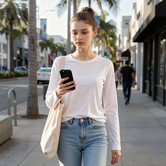 BFL 여성 크레오라 고스판 냉감 라운드 긴팔티셔츠 쿨이너티 S2ERTS-102W