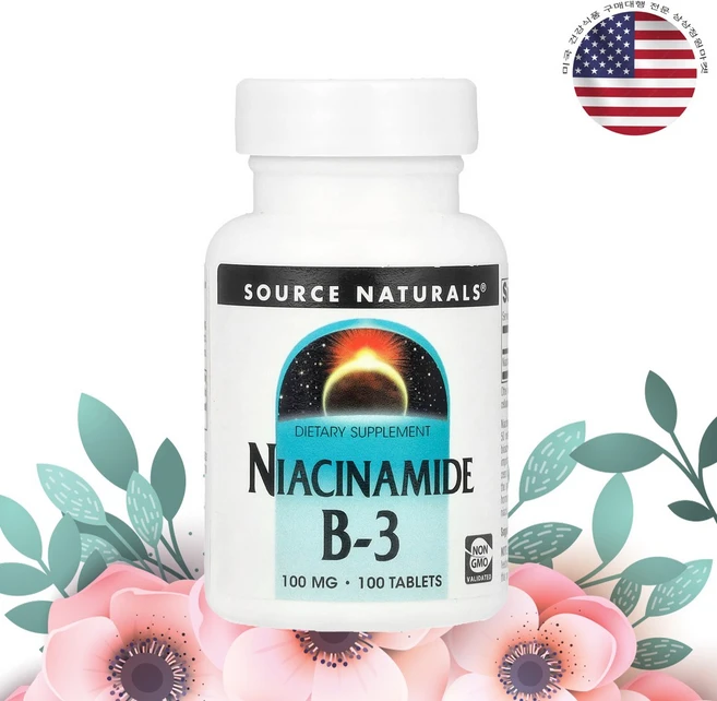 소스내츄럴스 니아신아마이드 B-3 100mg 100정 1개 - 쿠팡