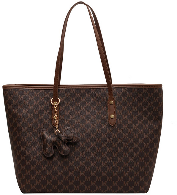 아띠꼴로 여성 가죽 숄더백 데일리 쇼퍼백 보부상 빅사이즈, 다크브라운, 1개