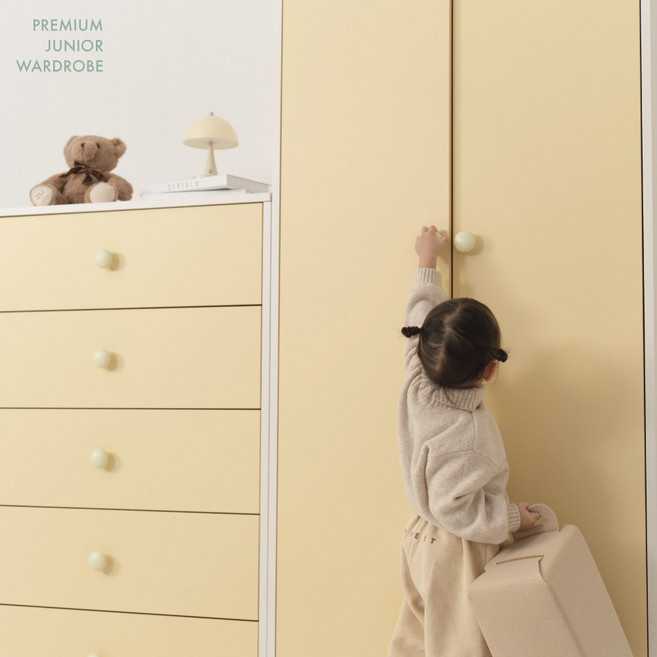 리엘비 안나 SE0등급 아기옷장 주니어옷장 서랍장 1600세트A, 2단, 포함, 버터옐로우