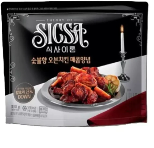 롯데 식사이론 숯불향 오븐치킨 매콤양념 330g 10개, 1개