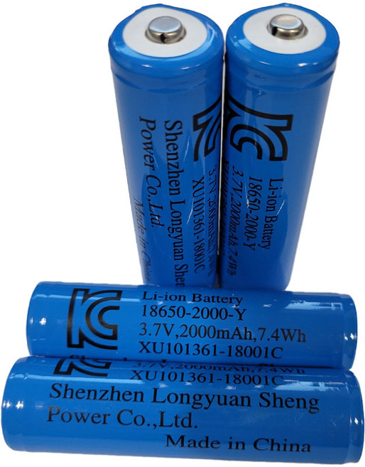 18650 충전식 리튬이온 2000mAh 보호배터리 4개, 4개입, 1세트