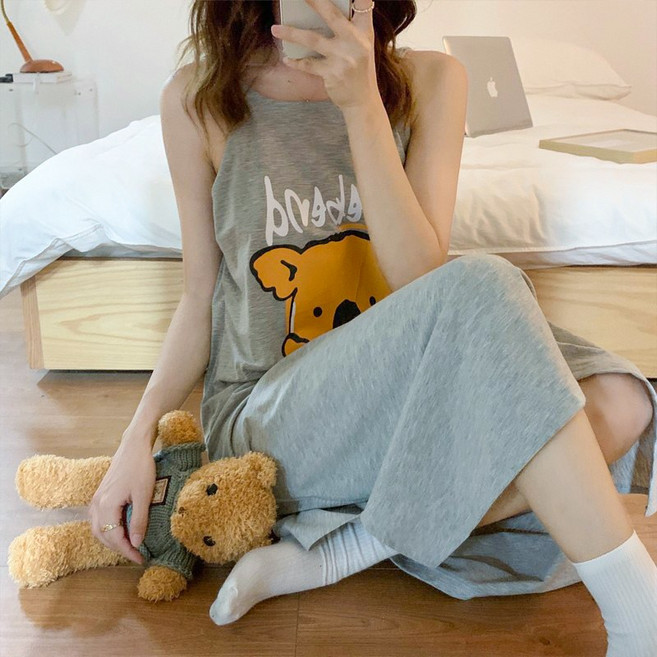 코알라 민소매 원피스 잠옷 여름 나시 원피스파자마 슬립잠옷