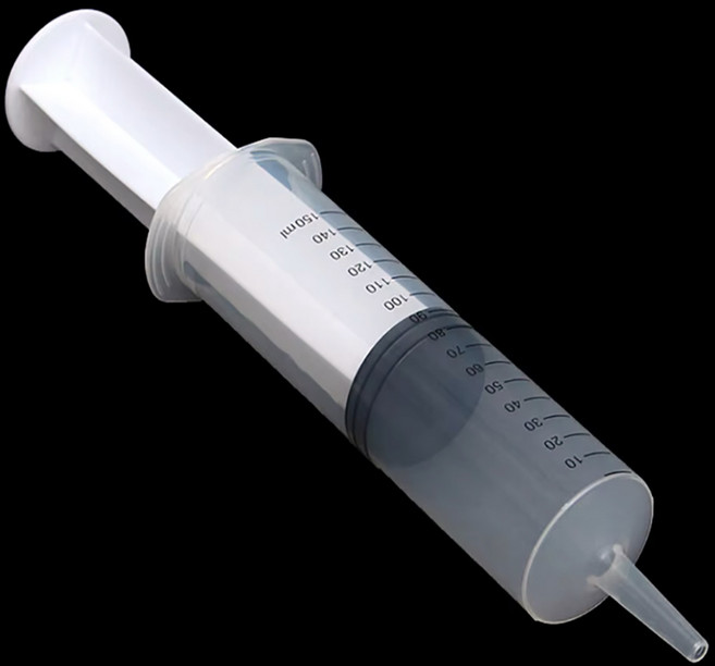 대형 주사기 잉크충전 차량오일 반려동물 식물영양제 플라스틱 주사기 150ml, 1개, 반투명