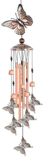 버터플라이 윈드차임 대형 금속 튜브는 참 사운드 녹슬지 않고 오래 지속됩니다, 1개