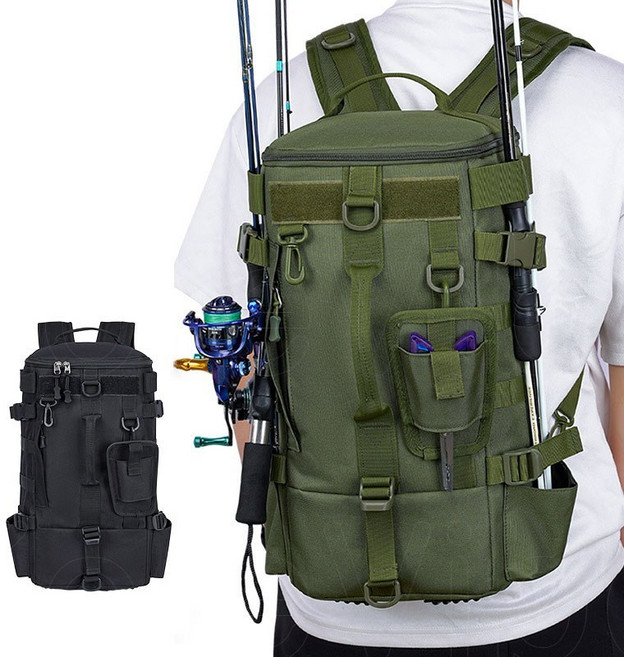 대용량 루어 낚시 공구 수납 백팩 배낭 낚시가방 루어낚시 보조가방, 블랙