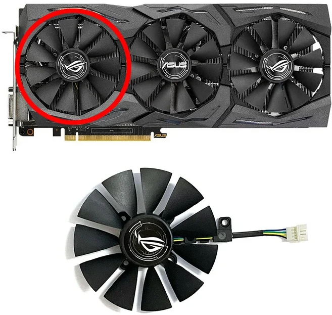 호환 ASUS Strix GTX 1060 OC 1080 1070 1080Ti RX 480 비디오 카드 선풍기 쿨러용 선풍기 교체품 T129215SU 6 핀 GTX1060 87mm, 04 4pin, [02] 4 Pin