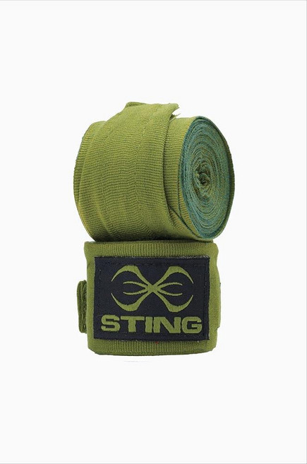 STING 신축성 있는 핸드 랩 - 카키 457.2cm(180인치) | 복싱 MMA 또는 무에타이에 완벽한 패딩 | 내부 장갑 보호 | 손 손목 너클 주먹 및 손가락, STING 신축성 있는 핸드 랩 - 카키, 457.2c