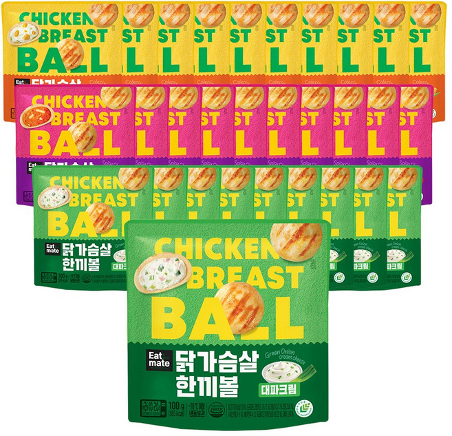 [랭킹닭컴] 잇메이트 닭가슴살 한끼볼 혼합, 30개, 100g