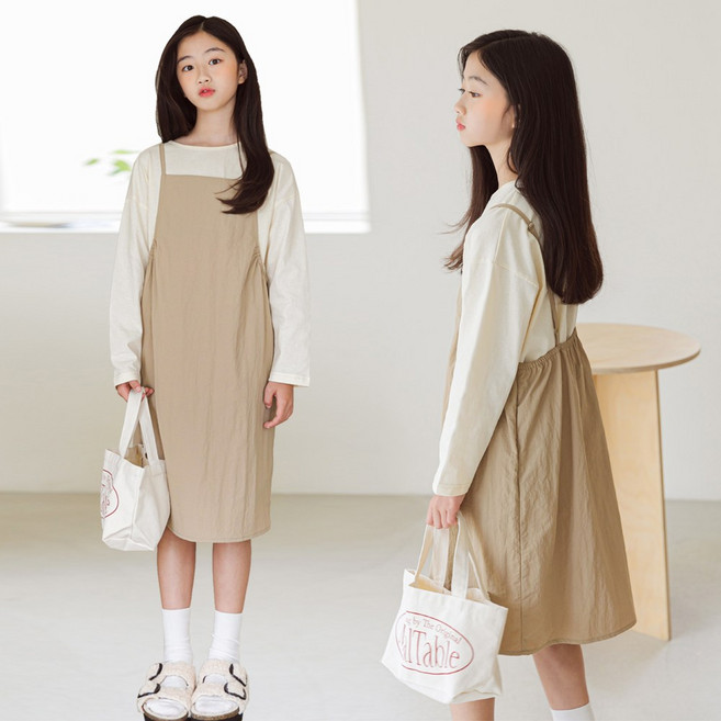 미니로이 주니어 민소매 레이어드 원피스