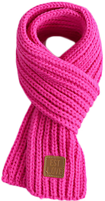 유아 아동 니트목도리 키즈 쁘띠머플러 JUN팩토리 어린이집 답례품 유치원 행사품 생일선물, 1개, 핫핑크