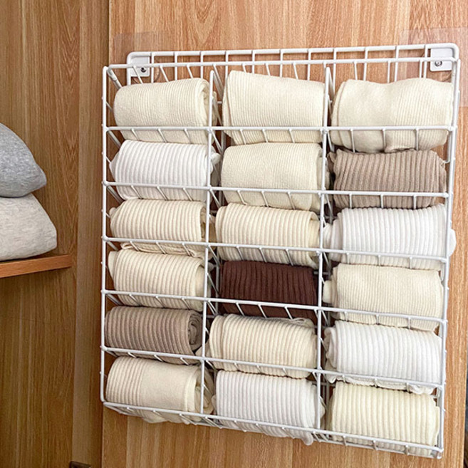 양말 수납 선반 기숙사 가정용 벽걸이 멀티 선반, 화이트, 1개