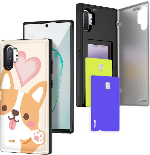 베스티아 갤럭시 노트10+ (N976) 디자인 마그네틱 간편 카드수납 도어 범퍼케이스