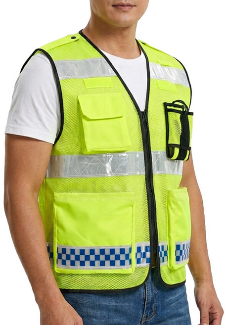 리바앤코 고급형 안전조끼 형광 여름용 메쉬 야간 반사 작업복 신호수 교통안전, 1개, 형광그린