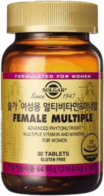 솔가 여성용 멀티비타민 미네랄 194.76g + 쇼핑백, 30정, 1개 - 쿠팡