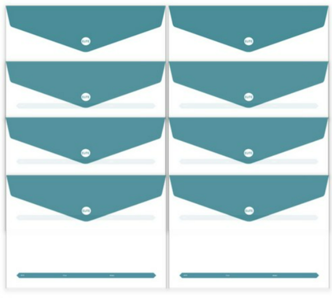 투영디자인 엘리트 포켓 봉투화일, 피콕그린, 24개