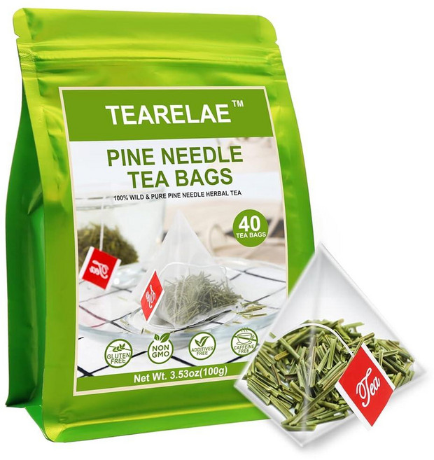 TEARELAE - 예르바 마테차 - 3g x 50개 - 100 순수 무훈제 예르바 마테 티백 - 원산지 5) 솔잎 티백 - 40 Count Pack o, 50개입, 1개