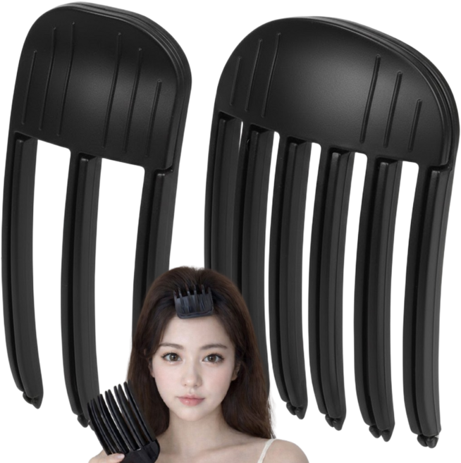 브링엔 정수리 헤어 고정 뿌리 볼륨 집게 3핀+6핀, 1세트, 블랙