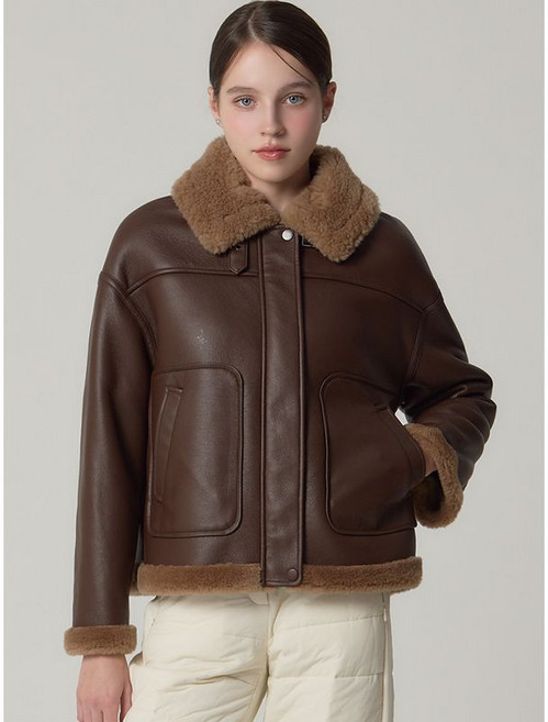 르오트 양모100 에비뉴 보머 레더 무스탕 택가격 318000원