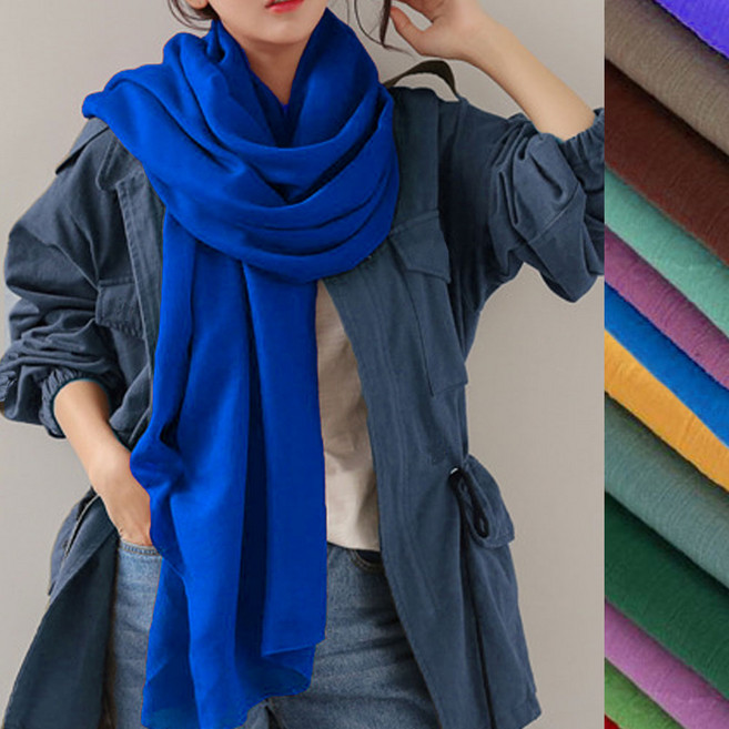 [엔젤D] 여성 봄 가을 심플 무지 롱 스카프