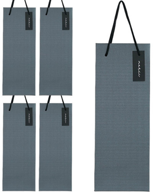 포포팬시 메르시 와인 쇼핑백, 그레이, 5개