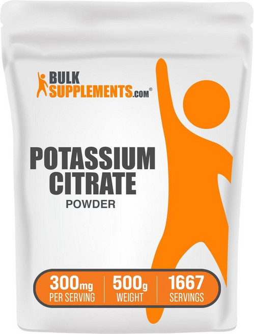 BulkSupplements 벌크서플리먼트 포타슘 시트레이트 파우더 300mgx1666회, 500g, 1개