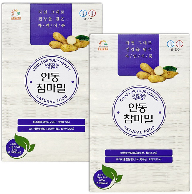 오양식품 NEW 안동참마밀 스틱 선식 30포, 2개, 1개입, 630g