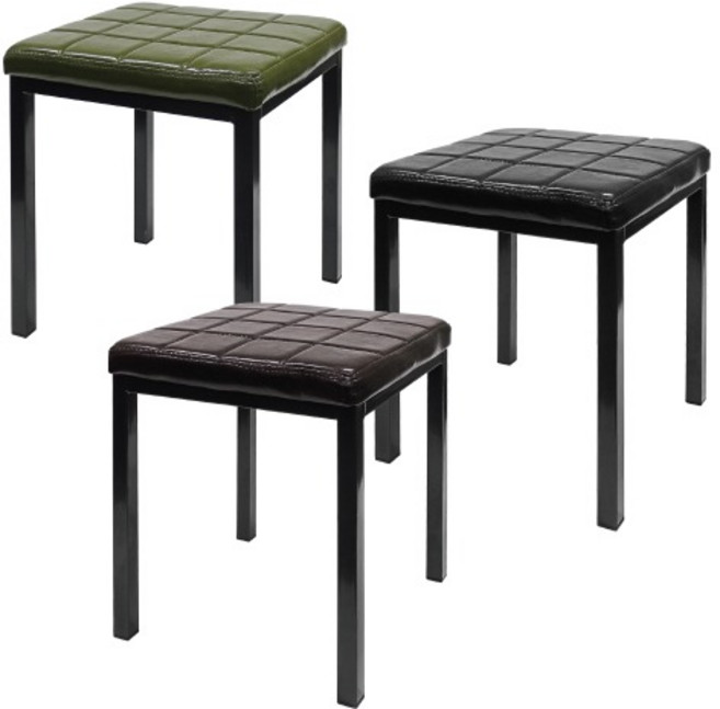 포네라 바둑이 보조 의자 스툴 카페 인테리어 사각 의자, 브라운, 1개