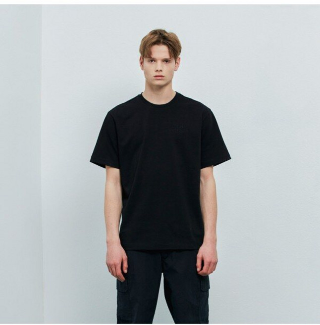 크리스크리스티 크리스크리스티 로고 자수 반팔 티셔츠_BLACK / KKMASWMOP04