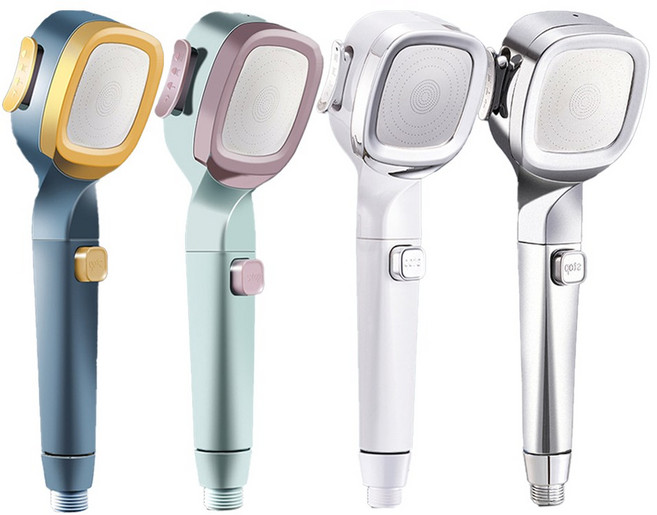 위시앤겟 4단 욕실 수압상승 샤워기 헤드, 핑크블루, 1개