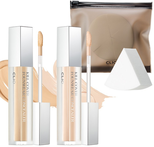 [1+1] 클리오 킬커버 파운웨어 컨실러+단독증정, 2개, 4 진저, 2 란제리