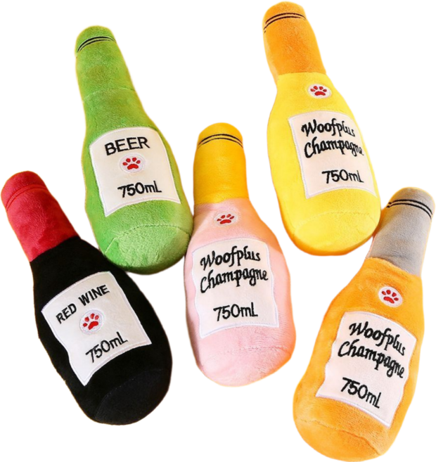 멍케어 강아지 술병 장난감 터그놀이 삑삑이 5종세트, 1세트, 술병시리즈