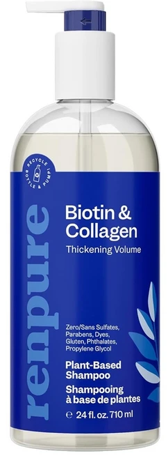 렌퓨어 식물 기반 비오틴 콜라겐 볼륨 샴푸 710ml, 1개 - 쿠팡