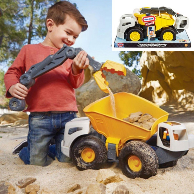 리틀타익스 포크레인 트럭 옐로우 트럭장난감 장난감트럭, 옐로우, 블랙, 혼합