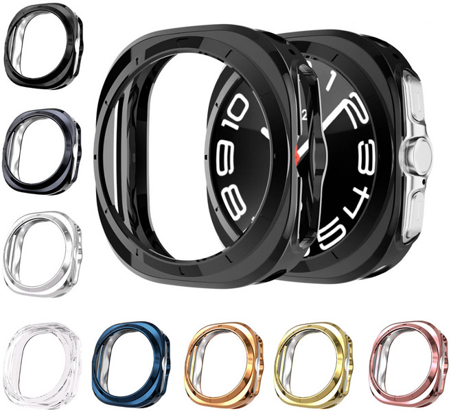 오르몽트 갤럭시워치 울트라 케이스 젤리 TPU 하프커버 47mm 소프트 방수 (2025년 2024년 호환), 미드나잇블루, 1개