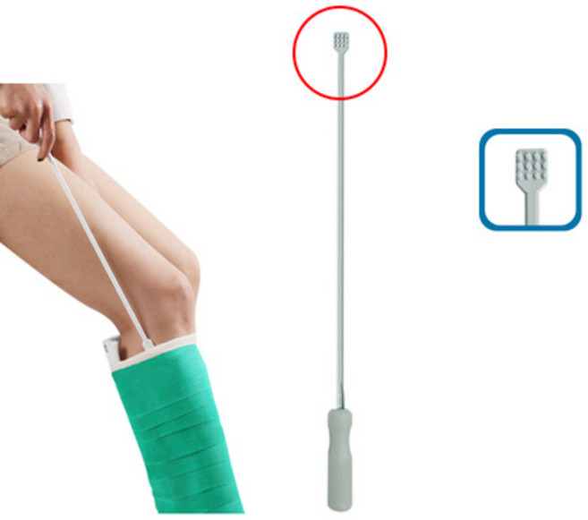 하드웰 깁스 긁개 샤워 세면 보조 환자용 정형외과, 1개, 하드웰 깁스긁개 1개