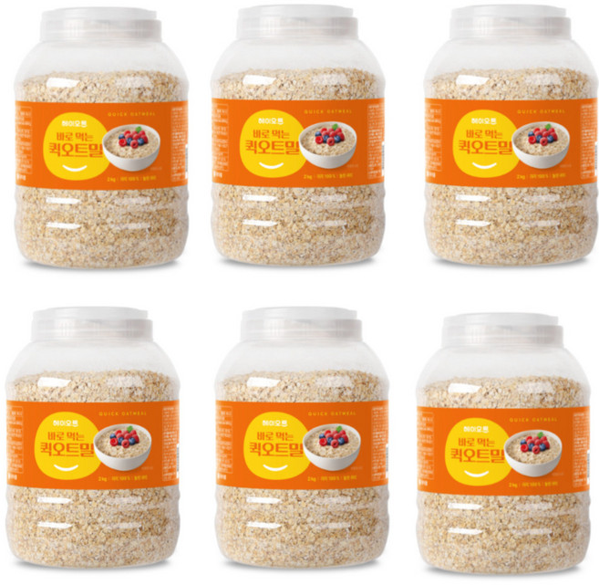 두보식품 헤이오트 바로먹는 퀵 오트밀 2kg 6개 귀리 선물 자취 간편식 간식 슈퍼곡물 곡물 추천 가성비, 1개